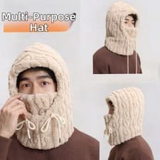 Image of Knitted Winter Beanie with Ear Flaps Windproof Thermal Cap for Outdoor Use