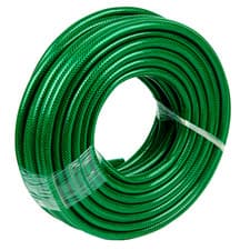Image of GARDEN HOSE PIPE HEAVY DUTY REINFORCED BRAIDED PVC WATERING HOSEPIPE REEL GREEN