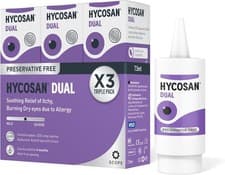 Image of 3 X Hycosan Dual Eye Drops 7.5ml Lipid Deficient & Allergy Related Dry Eye Scope