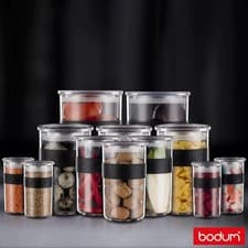 Image of Bodum PRESSO 12 Storage Jars Containers with Lids BRAND NEW