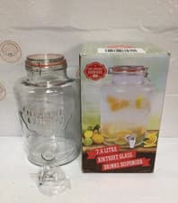 Image of The Vintage Company B 51050 Jumbo Glass Drinks Dispenser | Air Tight Lid and Tap