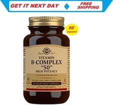 Image of Solgar Vitamin B-Complex ''50'' Vegetable Capsules - Pack of 50 - High Potency