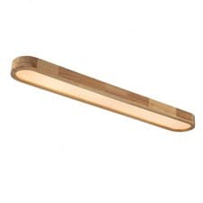 Image of Dimmable Modern Linear LED Flush Mount Ceiling Lighting Fixtures Wood W/Remote
