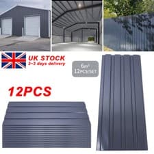Image of 12x Grey Cladding Galvanized Roof Sheets Metal Profile Corrugated Roofing Sheet