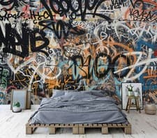 Image of Graffiti Street backdrop Urban Wallpaper Mural Removeable Washable Peel&Stick