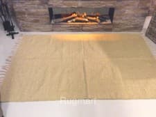 Image of Eco Friendly - Sustainable Plain Beige Natural Recycled Cotton Rich Rugs -40%OFF