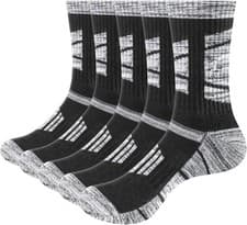 Image of YUEDGE Men’s Hiking Socks 5 Pairs Wicking Cotton Cushioned Outdoor & Work Socks
