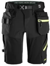 Image of SNICKERS WORK SHORTS FLEXIWORK 6140 SOFTSHELL STRETCH HOLSTER POCKET SHORTS