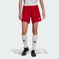 Image of adidas Entrada 22 Womens Football Shorts Ladies Red Sports Teamwear Pockets