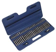 Image of Sealey Premier Security TRX-Star*/Hex/Ribe/Spline Bit Set 3/8" & 1/2"Sq Drive 56