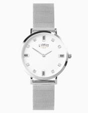Image of Limit 36mm Womens Round Silver Analogue Watch with Silver Mesh Strap RRP 29.99