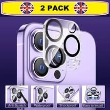 Image of 2PACK Tempered Glass CAMERA LENS Protector for iPhone 16 15 14 13 12 11 Pro Max