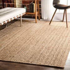 Image of Natural Boho Rectangle Rug Woven Floor Mat Eco Rustic Decor