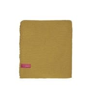 Image of Joules Moss Stitch Mustard Yellow Throw