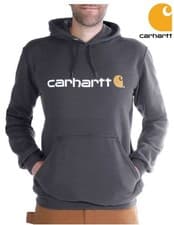 Image of Carhartt 100074 Chest Logo Hoodie Loose Fit Carbon Heather (026)