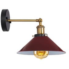 Image of Modern Industrial Wall Light Fitting Adjustable Metal Shade E27 Indoor Light