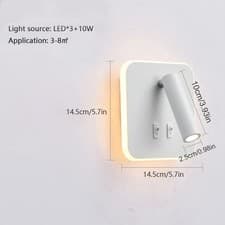 Image of 10W LED Wall Lamp Bedside Adjustable Reading Light Indoor Sconce Lighting Switch
