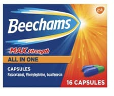 Image of Beechams Max Strength All in One Cold and Flu Capsules 16s