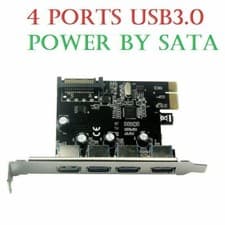 Image of PCI-E to USB 3.0 4-Port PCI Express Expansion Card Adapter Hub SATA POWER