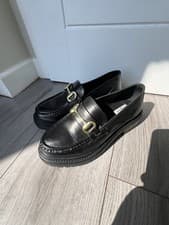 Image of Stunning Dune London 'Gallagher' loafers in high-quality black leather RRP £95