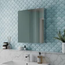 Image of Double Door Stainless Steel Mirror Cabinet 600 x 670mm Modern Bathroom Storage