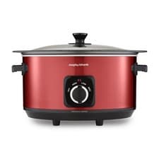 Image of Morphy Richards 6.5L Slow Cooker, Accents Sear and Stew Metallic Red 461026