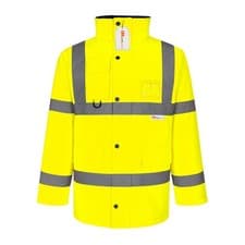 Image of Hi Vis Parka Jacket Fleece Lined High Visibility Reflective Workwear