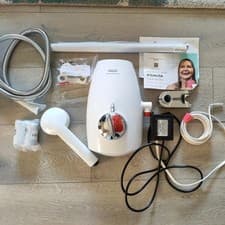 Image of Aqualisa Aquastream Electric Power Shower Thermostatic White & Chrome Pumped