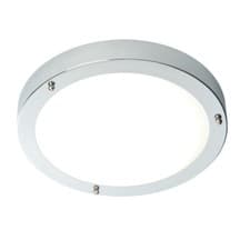 Image of Saxby 9W LED White Bathroom Flush Ceiling Light Chrome Plate 300mm IP44 650LM