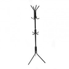 Image of NEW! 12 Hook Coat Umbrella Stand Hat Rack Heavy Duty All Metal Black