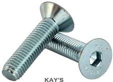 Image of M6 (6mm) COUNTERSUNK SCREWS HIGH TENSILE 10.9 ZINC PLATED ALLEN KEY SOCKET BOLTS