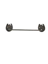 Image of Rustic Equestrian Cast Iron Horse Head Horseshoe Towel Rack Holder Wall Mount