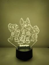 Image of 3D LED night lamp - Trio Paw Patrol