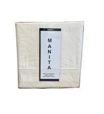 Image of Sateen Finish 100% Cotton Percale 400TC Duvet Cover - Cream (Double)