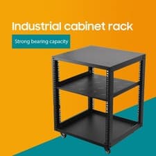 Image of 12U 19" Network Data Server Rack Open Frame Server Rack Cabinet + Wheels 500LBS