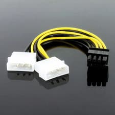 Image of 8Pin to Dual 4Pin PCIe Power Cable for Graphics Cards Reliable The UK