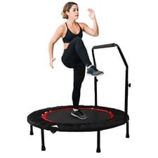 Image of Fitness Trampoline with Handle Foldable Portable Bouncer Exercise Gym 40" / 48"