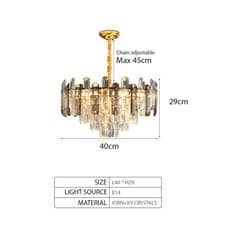Image of Modern K9 Crystal Chandelier Gold Luxury Lamps E14 LED Ceiling Chandelier Lights