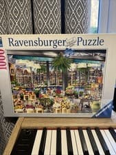 Image of Ravensburger Jigsaw Puzzle ‘Amsterdam Flower Market’ 1000 Piece New