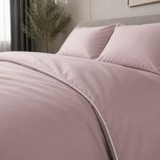 Image of Luxury Duvet Cover Set 100% Cotton Sateen with Contrast Trim Single Double King