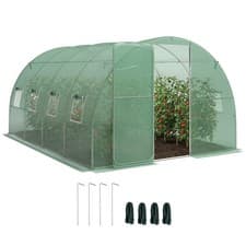 Image of Outsunny 3 x 4 m Walk-in Polytunnel Greenhouse with 8 Windows, Garden Tunnel