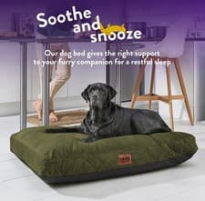 Image of Slumberdown Paws for Slumber Olive Green Pet Bed, Extra Large
