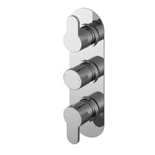 Image of Nuie Arvan Chrome Triple Concealed Thermostatic Shower Valve with Diverter - ARV