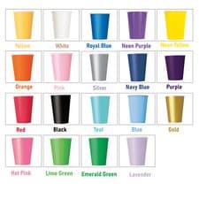 Image of Disposable Solid Colours Paper Plates Cups and Napkins Tableware Sets for Party