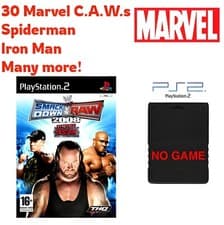 Image of *30 Marvel Caws* WWE Smackdown VS Raw 2008 PS2 Rooster Game Save Memory Card