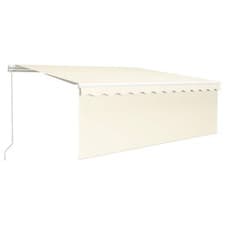 Image of Manual Retractable Awning with Blind Outdoor Awning Sunshade Canopy vidaXL