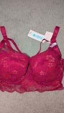 Image of 34G BOUX AVENUE UNDERWIIRED DARK RED STEPHANIE LONGLINE BRA BNWOT RRP £36