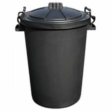 Image of 50L 85L 110 Litre Plastic Black DUSTBIN Garden / INDOOR/Rubbish Waste Dustbin