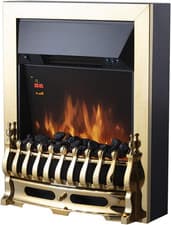 Image of Warmlite Whitby 2Kw LED Electric Fire Inset with Remote Control, 2000W, Brass