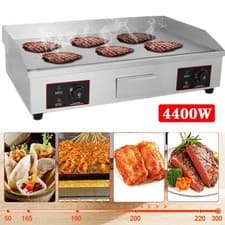 Image of Commercial Electric Griddle Countertop Hotplate BBQ Grill Catering Bacon UK Plug